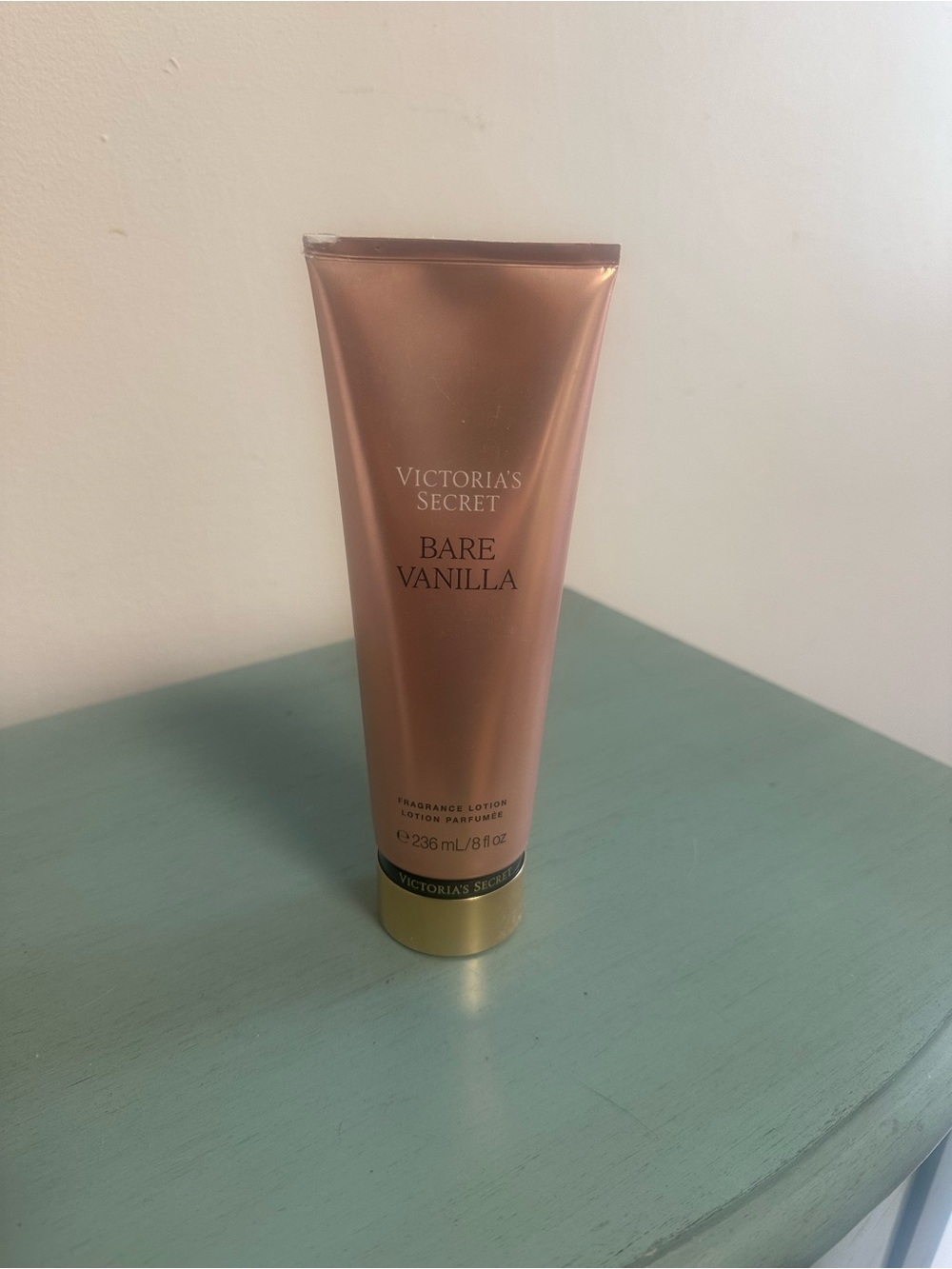 Victoria's Secret Bare Vanilla Lotion in Rose Gold Tube with Gold Cap
